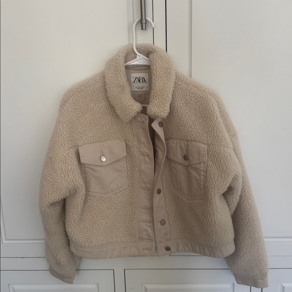 Zara Cream Teddy Jacket